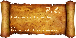 Petrovics Lizander névjegykártya